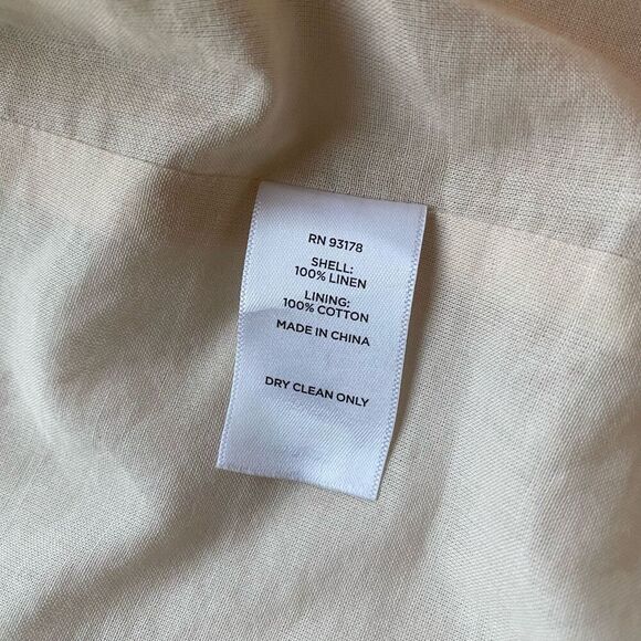 Magaschoni Linen Blend Double Breasted Blazer Jacket Cream Ivory Women L Career - Picture 7 of 13